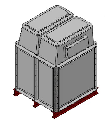 Purewater 1000 Litre GRP Sectional Water Tank, Internally Flanged Base, Divided, AB Airgap