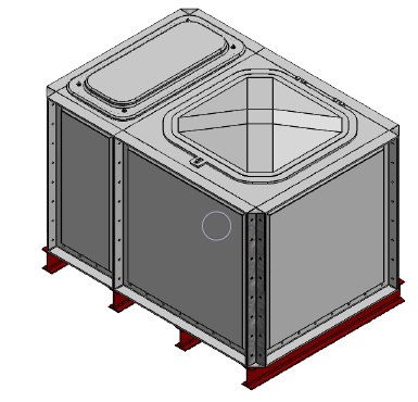 Purewater 1500 Litre GRP Sectional Water Tank, Internally Flanged Base (IFB) Divided