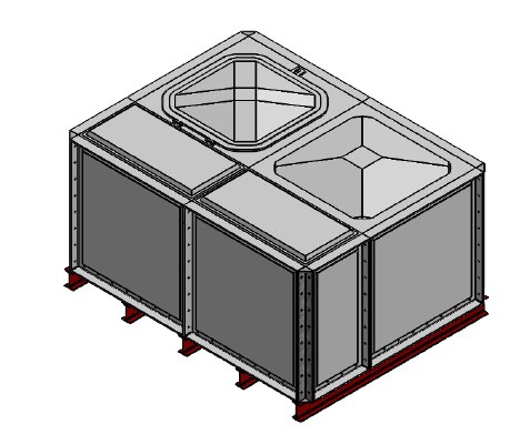 Purewater 3000 Litre GRP Sectional Water Tank, 2x1.5x1 Internally Flanged Base (IFB)