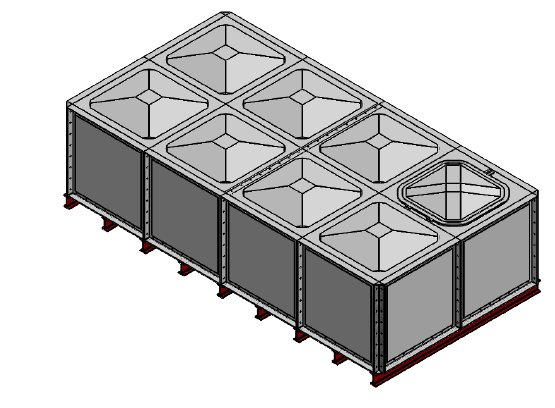 Purewater 8000 Litre GRP Sectional Water Tank, Internally Flanged Base (IFB)