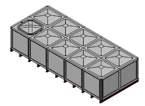 Purewater 10000 Litre GRP Sectional Water Tank, Internally Flanged Base (IFB)