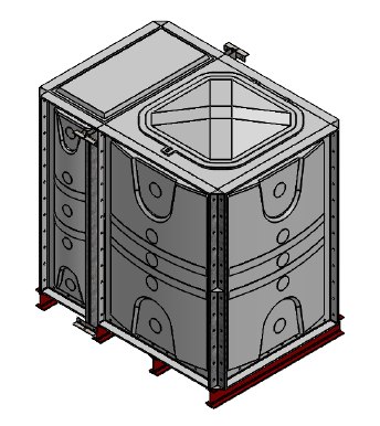 Purewater 2250 Litre GRP Sectional Water Tank, Internally Flanged Base (IFB)