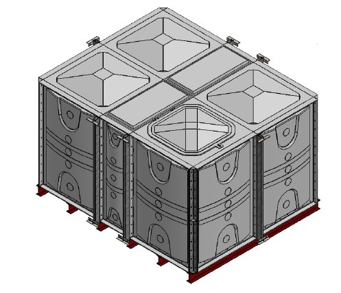 Purewater 7500 Litre GRP Sectional Water Tank, Internally Flanged Base (IFB)