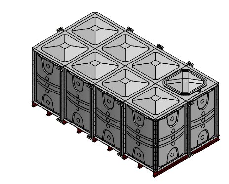 Purewater 12000 Litre GRP Sectional Water Tank, Internally Flanged Base (IFB)