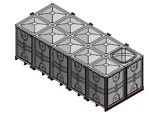 Purewater 15000 Litre GRP Sectional Water Tank, Internally Flanged Base (IFB)