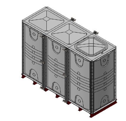 Purewater 6000 Litre GRP Sectional Water Tank, 3x1x2 Internally Flanged Base (IFB)