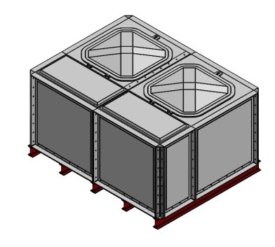 Purewater 3000 Litre GRP Sectional Water Tank, Internally Flanged Base (IFB) Divided