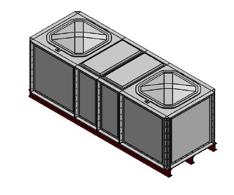 Purewater 3000 Litre GRP Sectional Water Tank, Internally Flanged Base (IFB) Divided