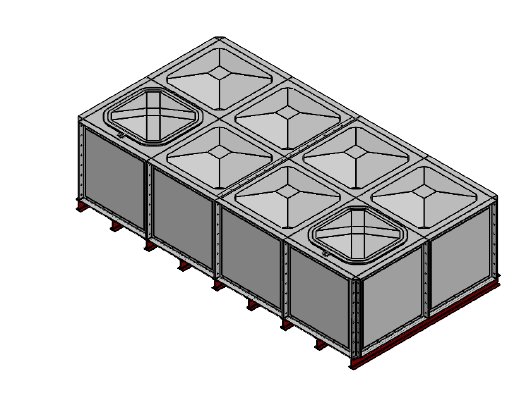 Purewater 8000 Litre GRP Sectional Water Tank, Internally Flanged Base (IFB) Divided