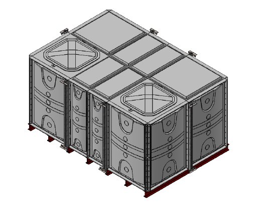 Purewater 9000 Litre GRP Sectional Water Tank, Internally Flanged Base (IFB) Divided