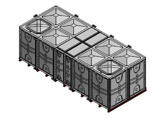 Purewater 15000 Litre GRP Sectional Water Tank, Internally Flanged Base (IFB) Divided