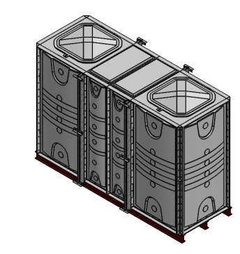 Purewater 6000 Litre GRP Sectional Water Tank, Internally Flanged Base (IFB) Divided