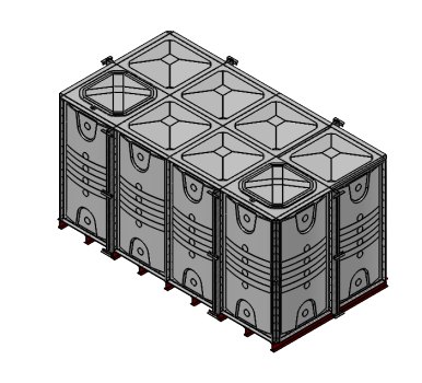 Purewater 16000 Litre GRP Sectional Water Tank, Internally Flanged Base (IFB) Divided