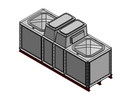 Purewater 3000 Litre GRP 3x1x1 Sectional Water Tank, Internally Flanged Base, Divided, AB Airgap