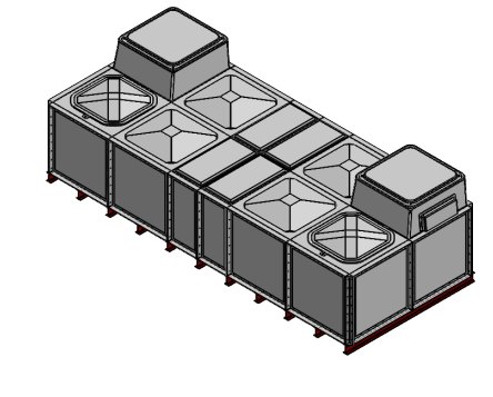 Purewater 10000 Litre GRP Sectional Water Tank, Internally Flanged Base, Divided, AB Airgap