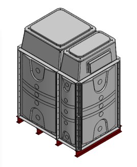 Purewater 2250 Litre GRP Sectional Water Tank, Internally Flanged Base, Divided, AB Airgap