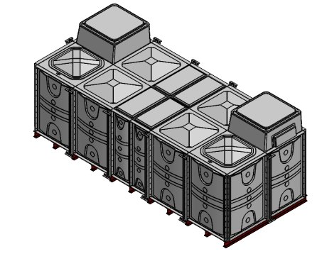 Purewater 15000 Litre GRP Sectional Water Tank, Internally Flanged Base, Divided, AB Airgap