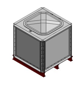 1000 Litre GRP Sectional Water Tank, Internally Flanged Base (IFB)