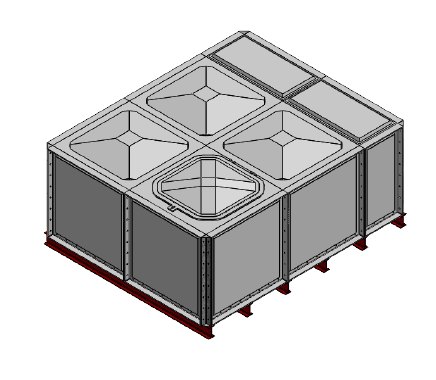 Purewater 5000 Litre GRP Sectional Water Tank, Internally Flanged Base (IFB)