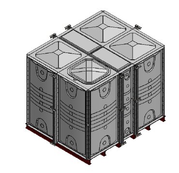 Purewater 10000 Litre GRP Sectional Water Tank, 2.5x2x2 Internally Flanged Base (IFB)