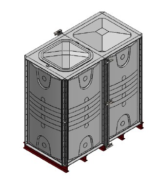 Purewater 4000 Litre GRP Sectional Water Tank, 2x1x2 Internally Flanged Base (IFB)