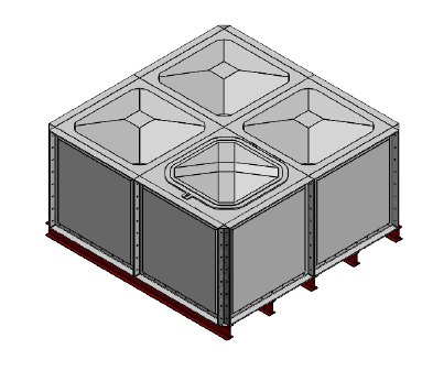 Purewater 4000 Litre GRP Sectional Water Tank, Internally Flanged Base (IFB)