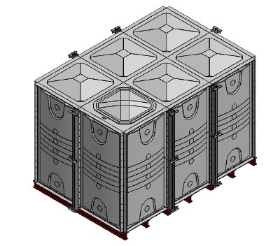 Purewater 12000 Litre GRP Sectional Water Tank, 3x2x2 Internally Flanged Base (IFB)