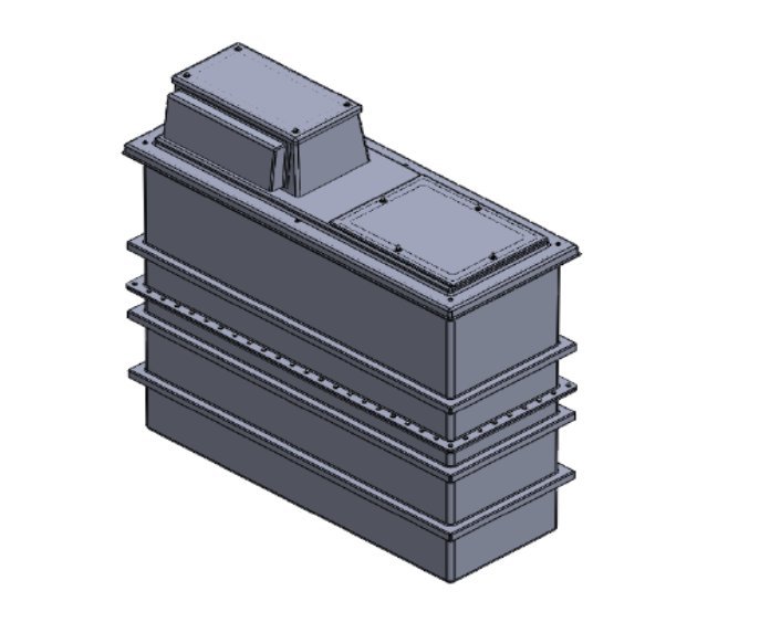 Purewater 1050 Litre Type AB Air Gap GRP Water Tank - Two Piece Insulated, Cat 5