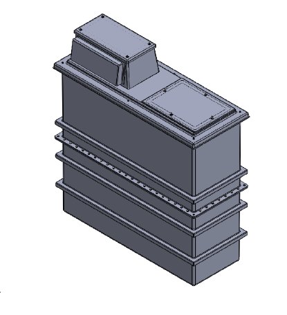 Purewater 1125 Litre Type AB Air Gap GRP Water Tank - Two Piece Insulated, Cat 5