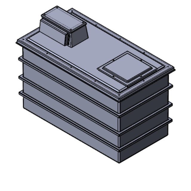 2500 Litre Type AB Air Gap GRP Water Tank, Insulated, Cat 5