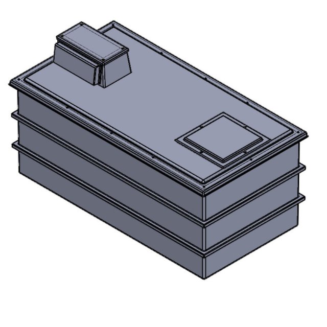 3185 Litre Type AB Air Gap GRP Water Tank, Insulated, Cat 5