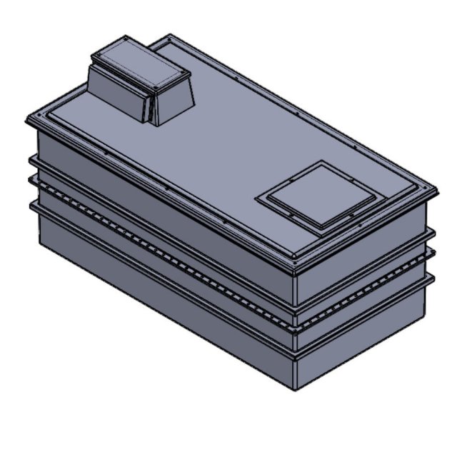 3185 Litre Type AB Air Gap GRP Water Tank - Two Piece Insulated, Cat 5