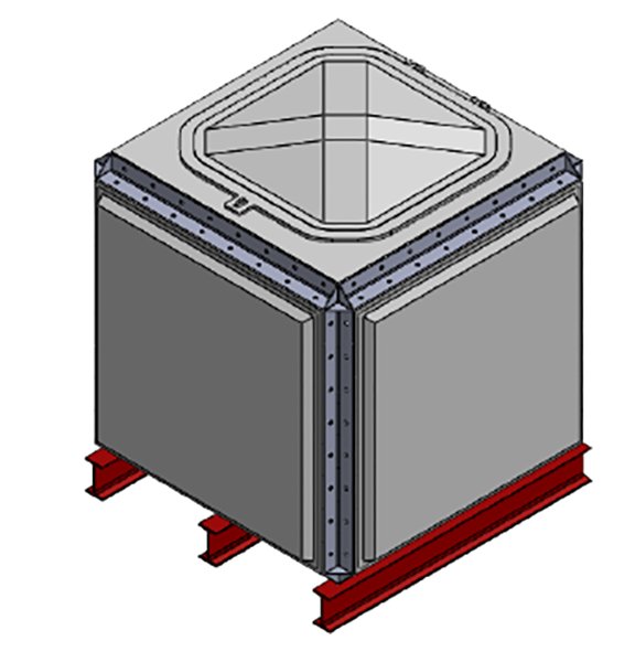 Purewater 1520 Litre GRP Sectional Water Tank, Totally Internally Flanged (TIF)