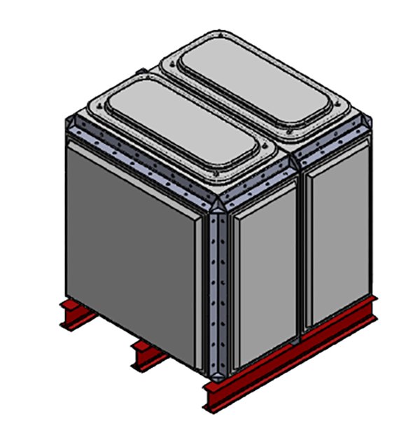 Purewater 1520 Litre GRP Sectional Water Tank, Totally Internally Flanged  (TIF) Divided