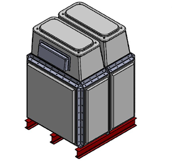 Purewater 1520 Litre GRP Sectional Water Tank, Totally Internally Flanged, Divided, AB Airgap