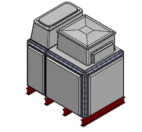 Purewater 2182 Litre GRP Sectional Water Tank, Totally Internally Flanged, Divided, AB Airgap