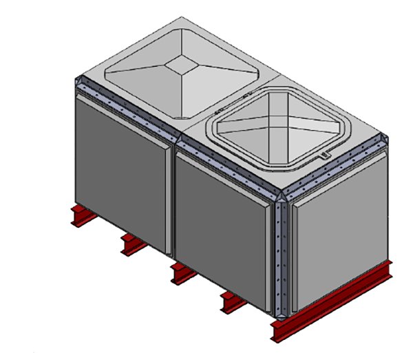 Purewater 2843 Litre GRP Sectional Water Tank, Totally Internally Flanged (TIF)