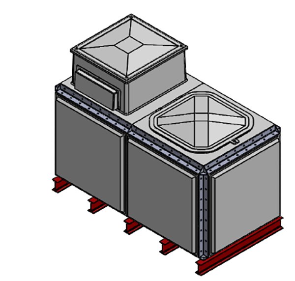 Purewater 2843 Litre GRP Sectional Water Tank, Totally Internally Flanged, AB Airgap (TIF)