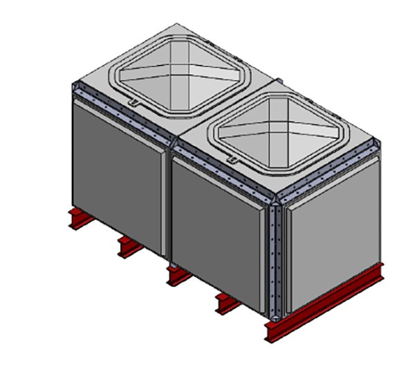 Purewater 2843 Litre GRP Sectional Water Tank, Totally Internally Flanged (TIF) Divided