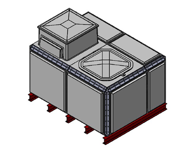 Purewater 4079 Litre GRP Sectional Water Tank, 2x1.5x1 Totally Internally Flanged, AB Airgap (TIF)