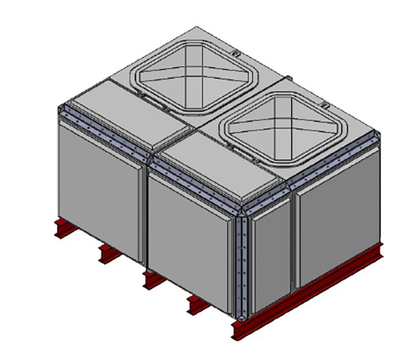 Purewater 4079 Litre GRP Sectional Water Tank, Totally Internally Flanged (TIF) Divided