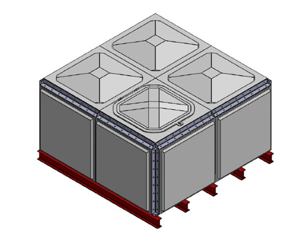 Purewater 5315 Litre GRP Sectional Water Tank, Totally Internally Flanged (TIF)