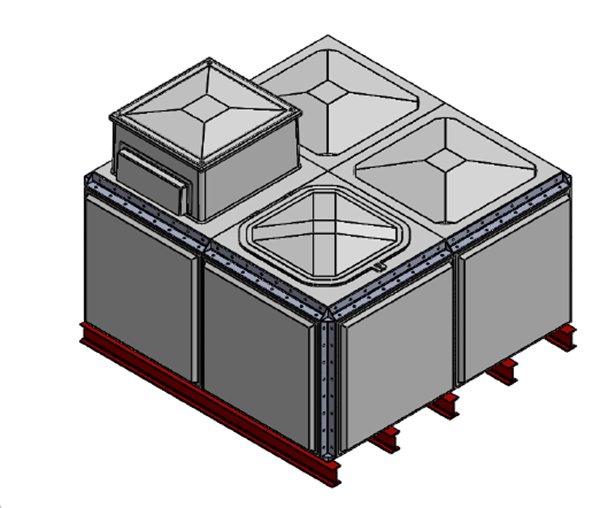 Purewater 5315 Litre GRP Sectional Water Tank, Totally Internally Flanged, AB Airgap (TIF)