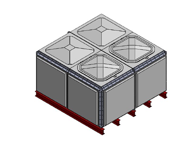 Purewater 5315 Litre GRP Sectional Water Tank, Totally Internally Flanged (TIF) Divided