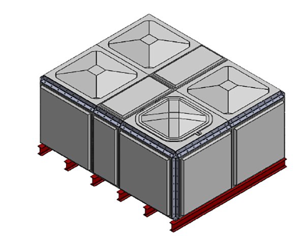 Purewater 6552 Litre GRP Sectional Water Tank, Totally Internally Flanged (TIF)