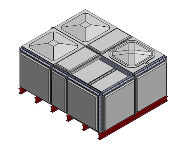 Purewater 6552 Litre GRP Sectional Water Tank, Totally Internally Flanged (TIF) Divided