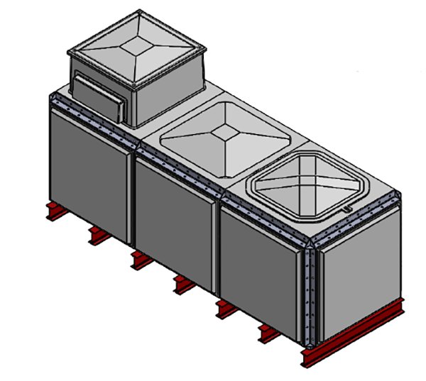 Purewater 4165 Litre GRP Sectional Water Tank, Totally Internally Flanged, AB Airgap (TIF)