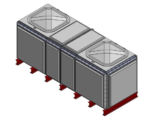 Purewater 4165 Litre GRP Sectional Water Tank, Totally Internally Flanged (TIF) Divided