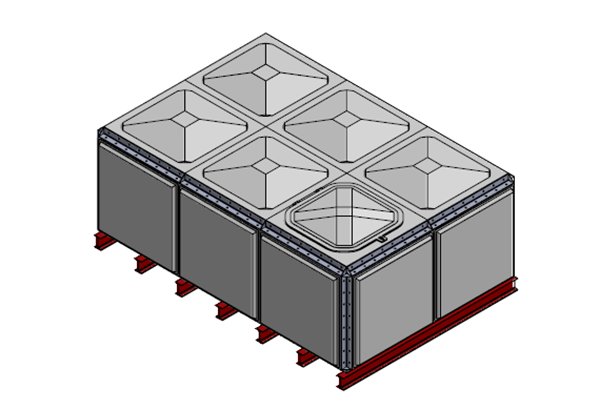 Purewater 7788 Litre GRP Sectional Water Tank, Totally Internally Flanged (TIF)