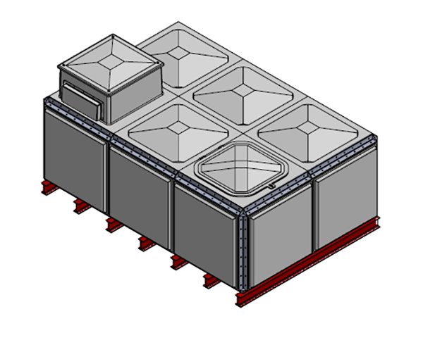 Purewater 7788 Litre GRP Sectional Water Tank, Totally Internally Flanged, AB Airgap (TIF)